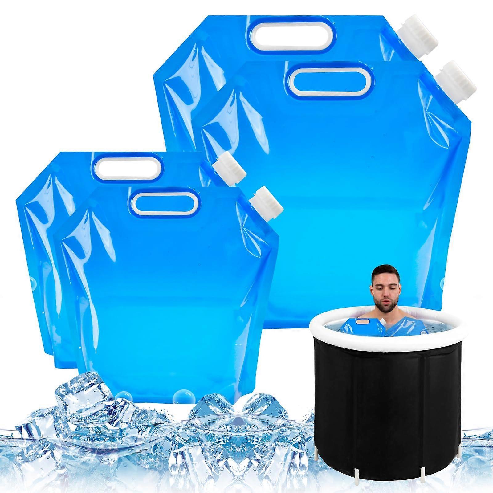 4 قطع أكياس حمام الجليد ، 5L + 10L الباردة يغرق حوض الملحقات ، تنطبق على حوض يغرق الماء البارد للرياضيين ، المحمولة برميل الجليد العلاج البارد - GSL