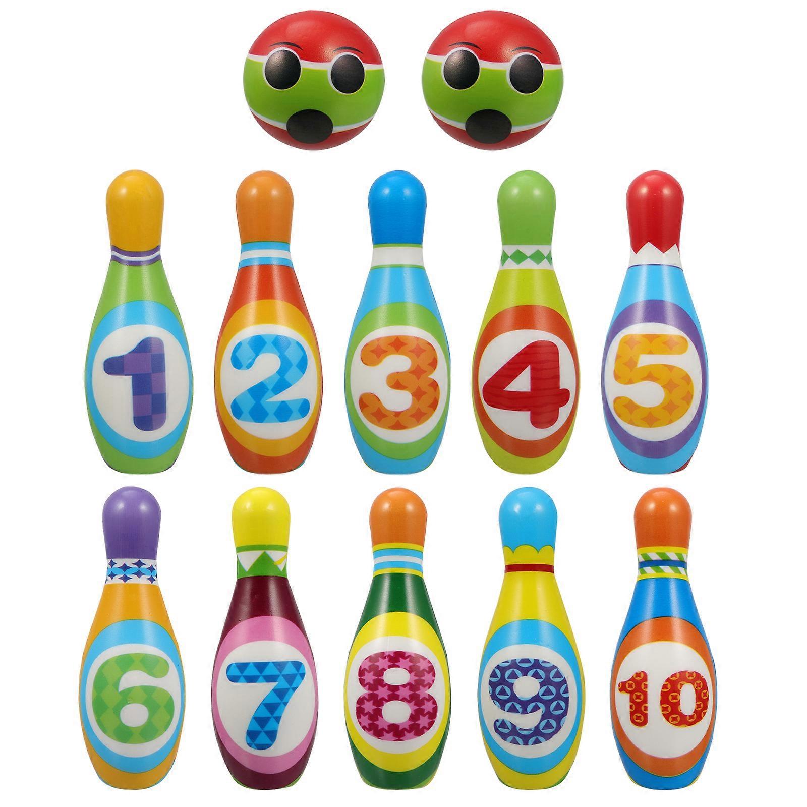 1 Set Niños Bowling Toy Bowling Game Toy Number Cognition Educational Toy