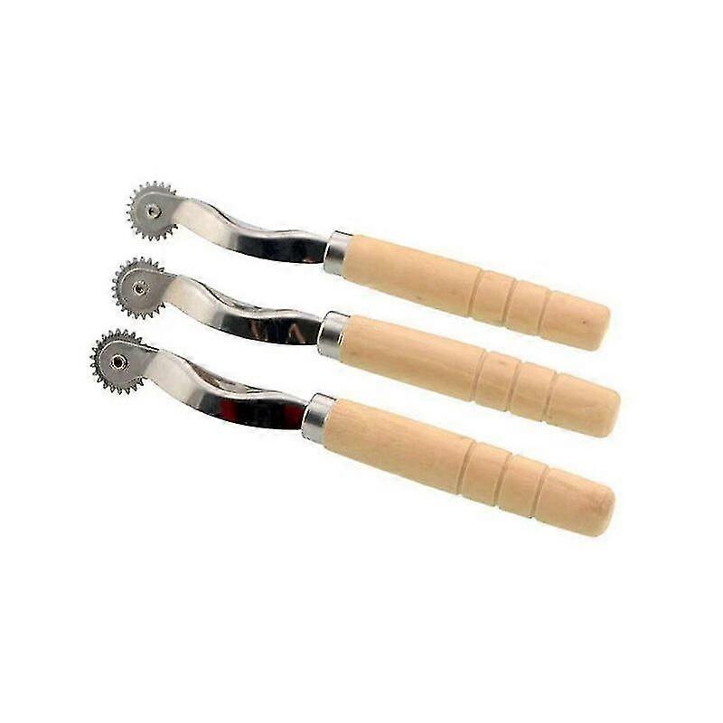 Tracing Wheel Sewing Roulette Sewing Tool Serrated Edging Sewing With Wooden Handle 3 Pcs -20mm