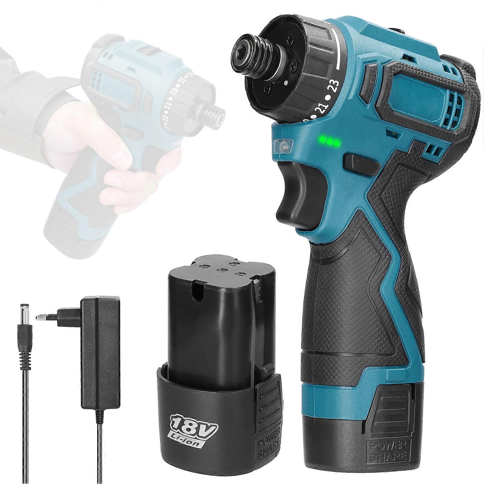 18V Lithium Screwdriver Torque Adjustable 2 Speed Control Modes Multifunctional Repairing Tool Kit Brushless Motor Electric Screw Driver for Mobilepho