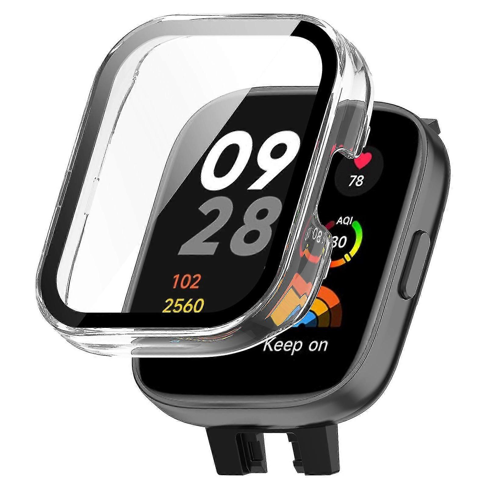 Pour Xiaomi Redmi Watch 3 Pc Housse de protection avec protecteur d’écran en verre trempé Smart Watch Anti-fall Cover
