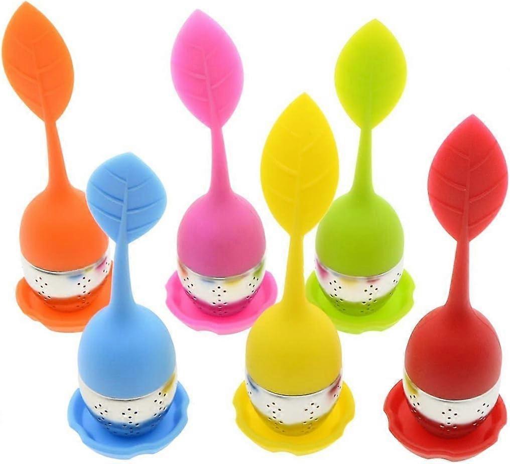 Set of 6 infusers-Infuser/tea infuser/diffuser filter/tea strainer in the shape of a tea leaf, infuser made of BPA-free food grade silicone