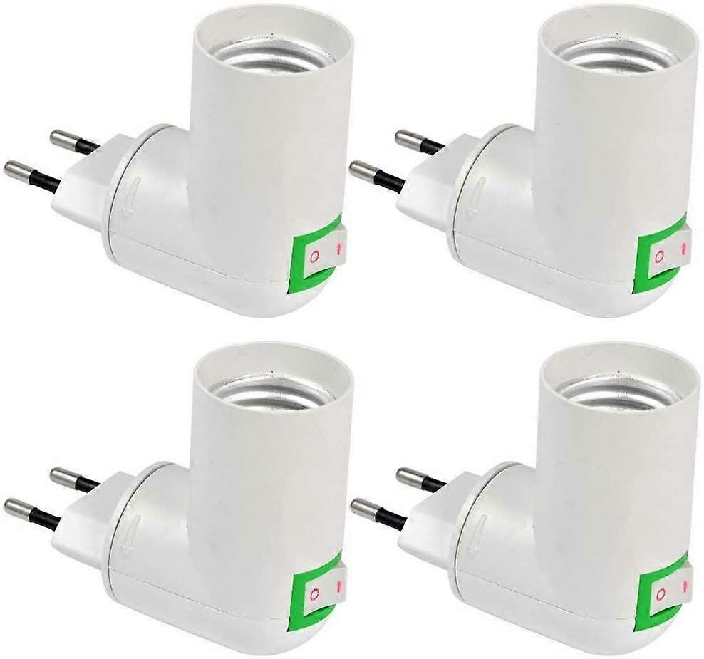 E27 Socket with Wireless Switch, Base for E27 LED Light Bulb, Plastic Socket for Quick Lighting, E27 Spotlight for Wall Lamp, Set of 4
