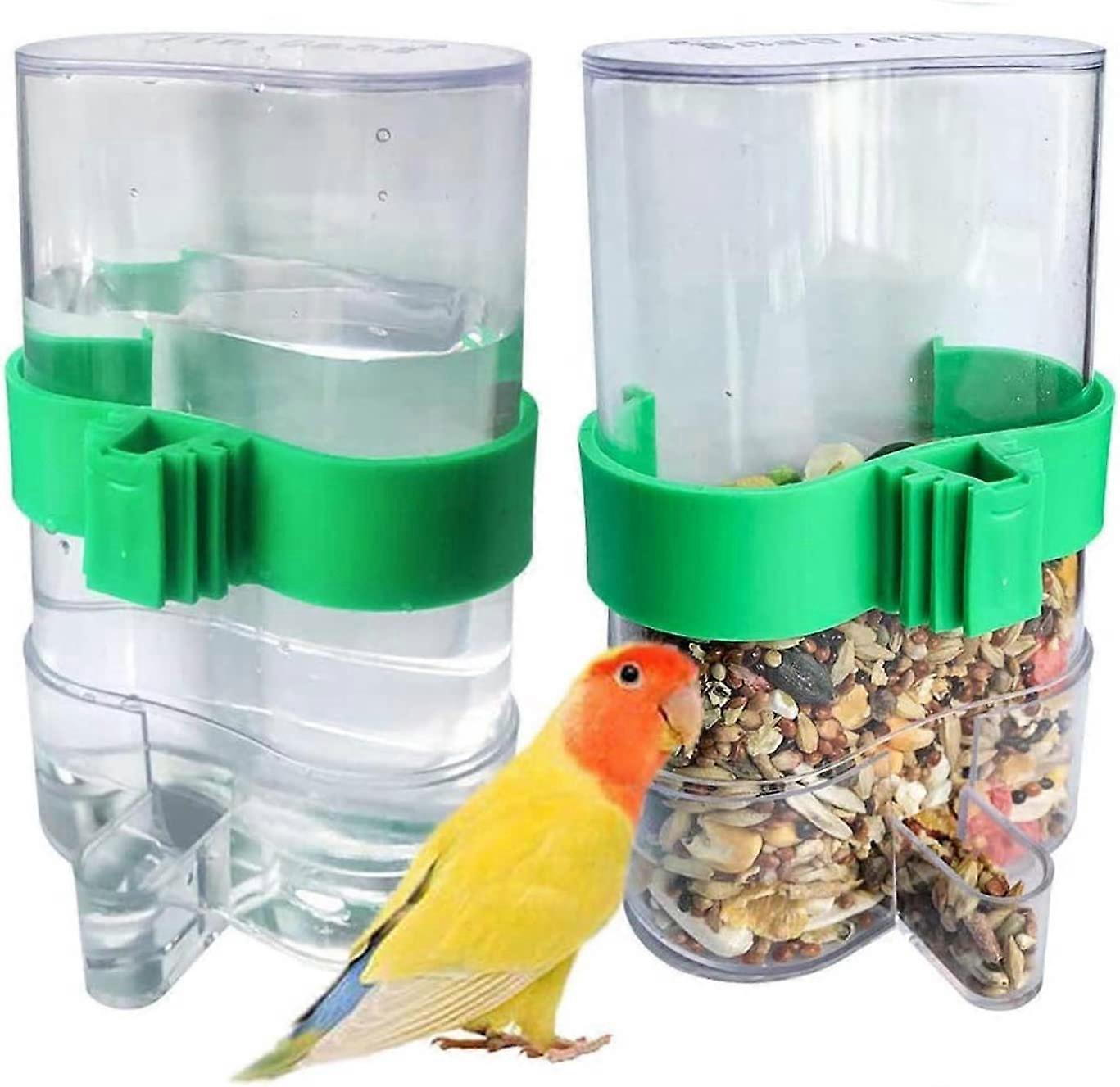 Bird Automatic Launcher, Bird Drinker Parrot Utensils Automatic Feeder (2 Pieces)