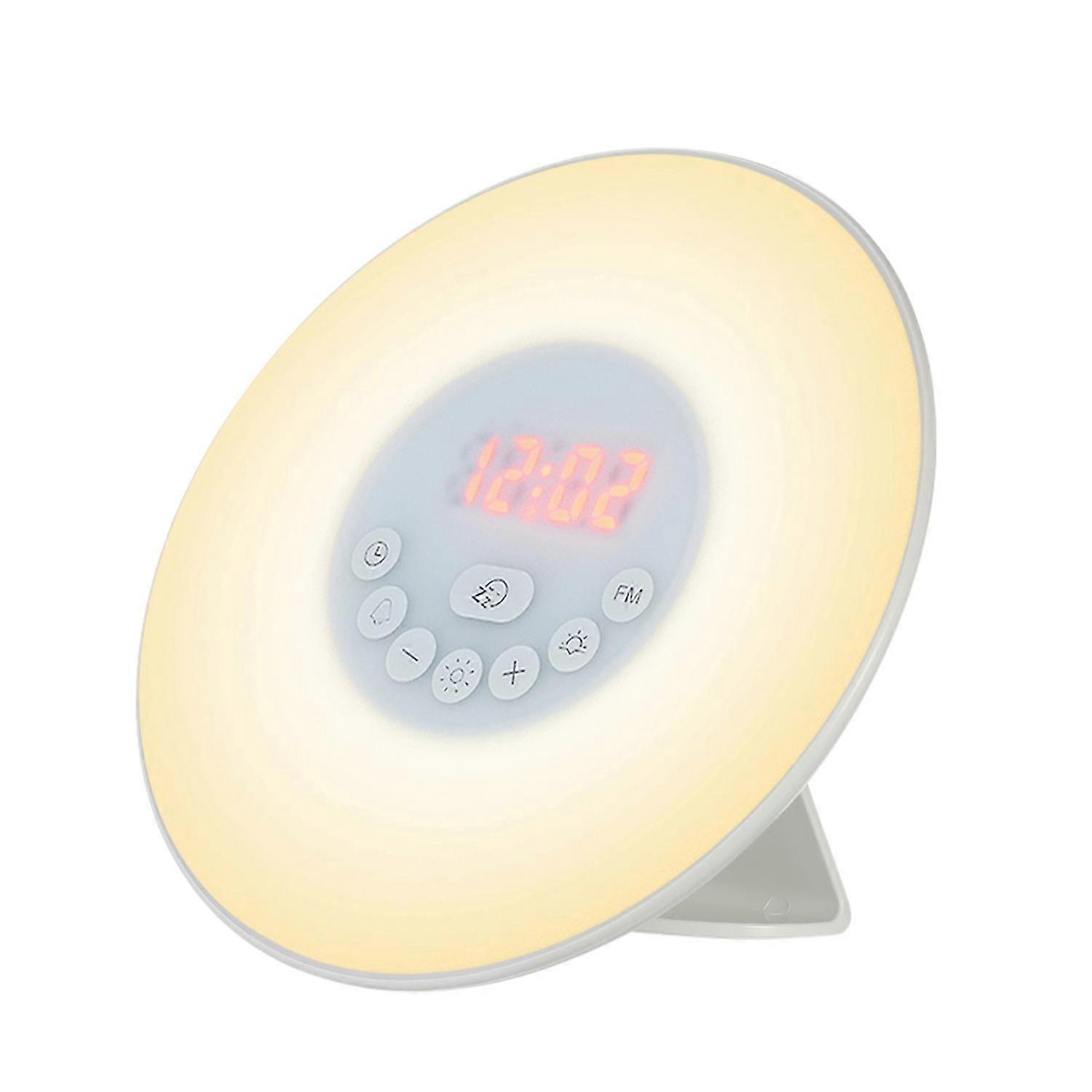 Wake Up Light Alarm Clock Sunrise/Sunset Simulation Digital Clock with FM Radio 7 Colors Light Natur