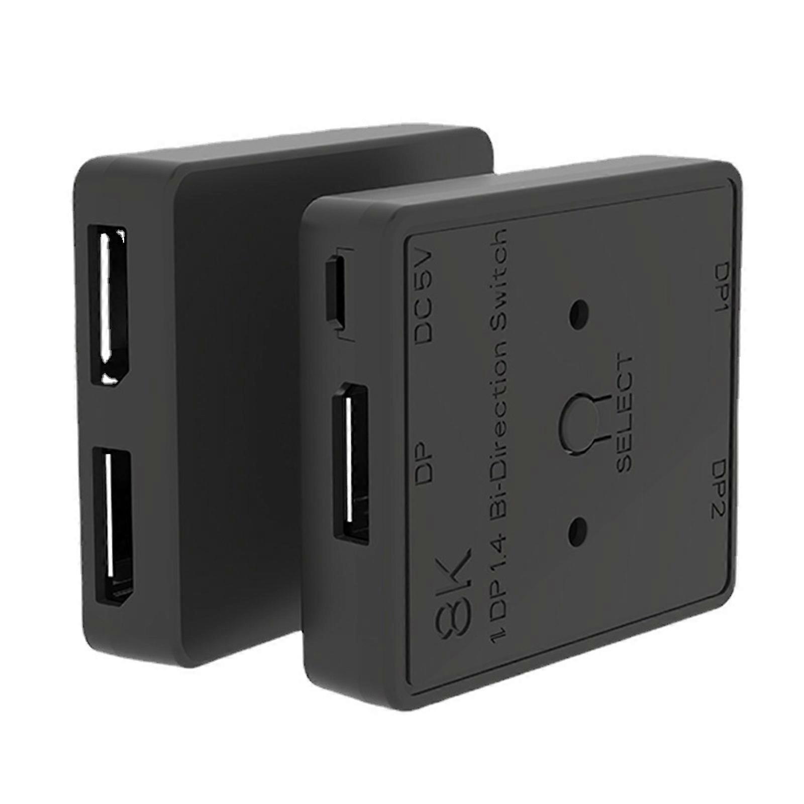 2-Wege-DisplayPort 1.4-bidirektionaler Switch-Splitter 1x2 & 2x1 KVM-8K@30Hz