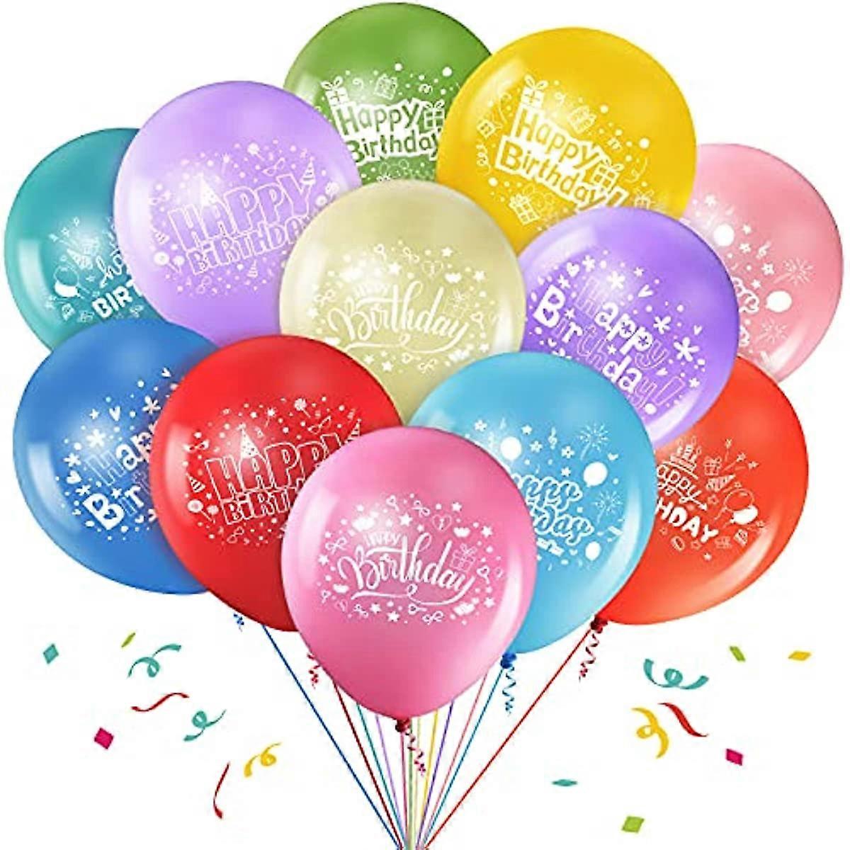 48 Pieces Happy Birthday Decorations Balloons 12 Inch Latex Colorful 48 Pieces Happy Birthday Decorations Balloons 12 Inch Latex Colorful