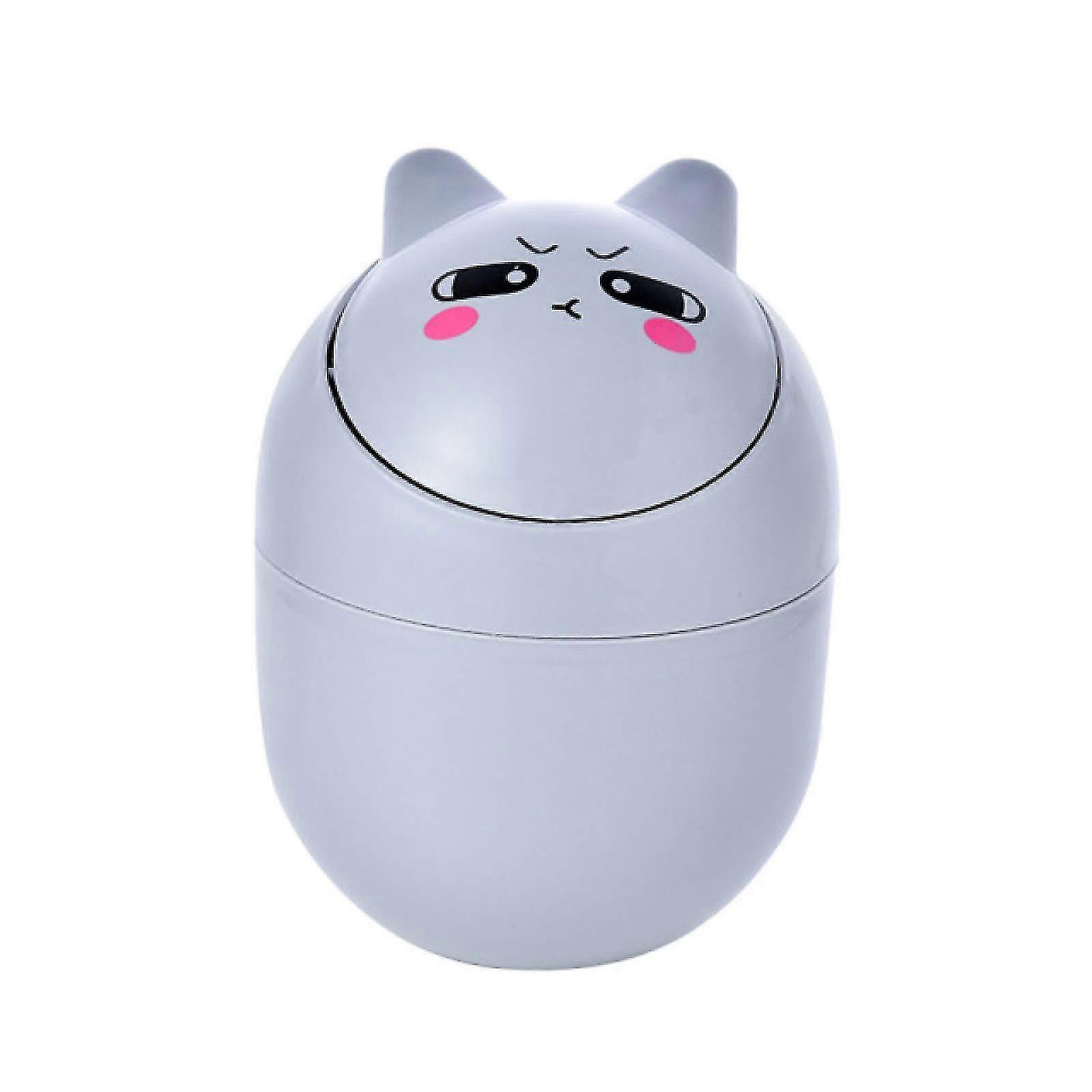 Desktop Trash Can Mini Desktop Trash Can Flip Open Cartoon Detachable Design Cute Style Household Storage Trash Can-MXBC