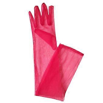 Sheer Tulle Long Gloves 55cm Wedding Ultra Thin Gloves For Church Tea Parties