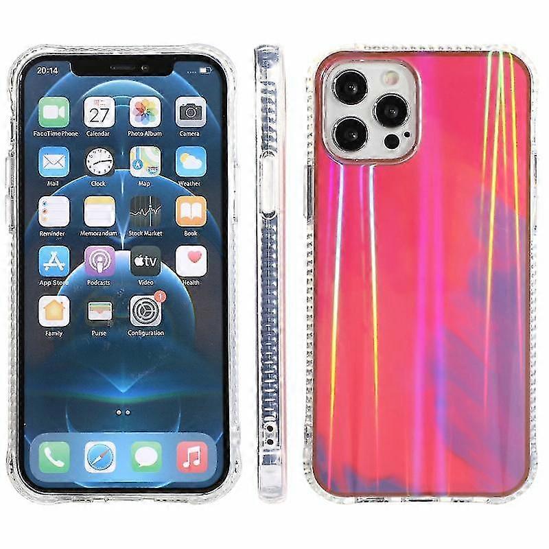 For Iphone 13 Mini Imd Process Rendering Watercolor Aurora Pattern Tpu + Pc Shockproof Case (red)