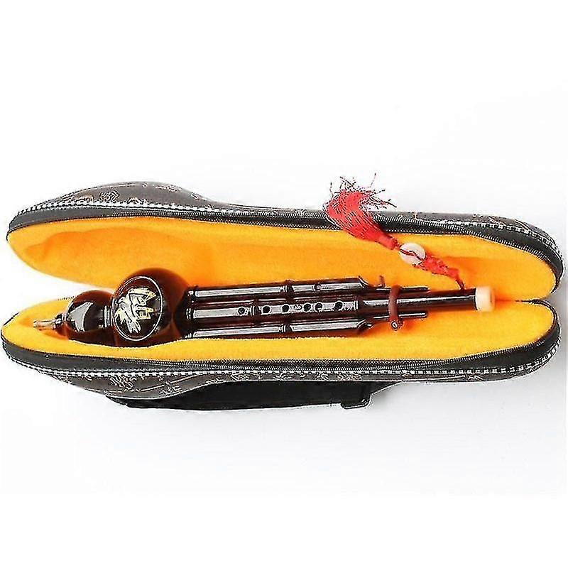 Čínský tradiční nástroj Hulusi láhev flétna hedvábný C pryskyřičný materiál s čínským uzlem nosné pouzdro pro začátečníky hudební dárek