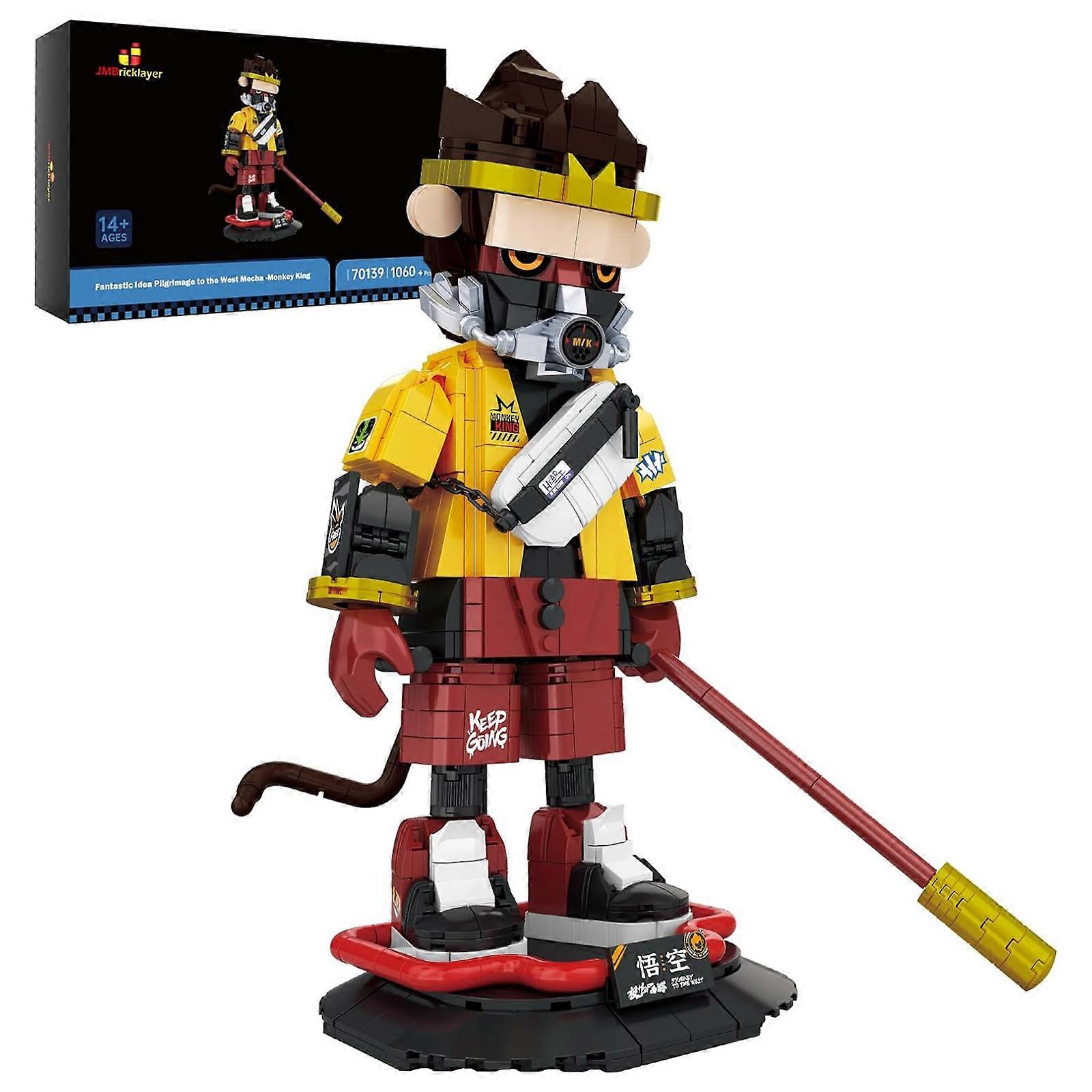JMBricklayer Monkey Mech Toy Building Set for Adults, Cool Monkey King Warrior Mecha Model Kit, MOC Classic Collectible Art Mythical Figure Toy Model,