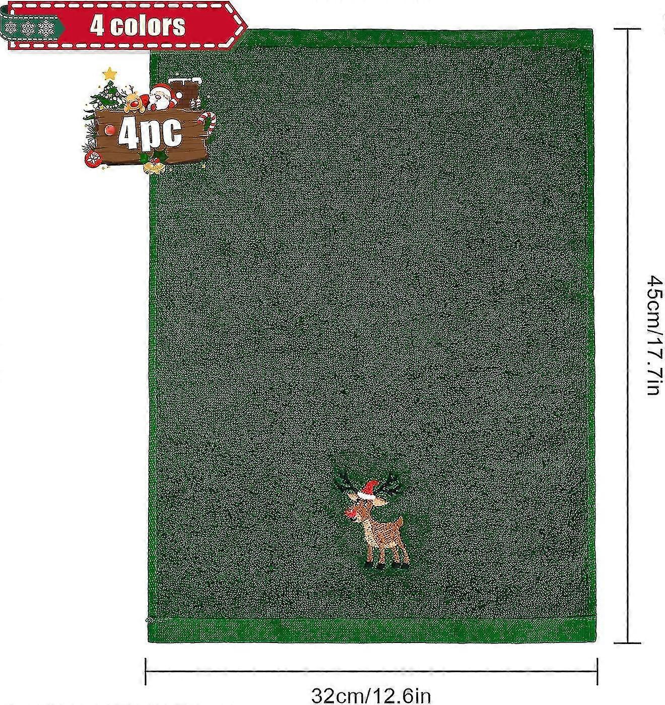 Asciugamani di Natale 4 confezioni Salviette Asciugamani di puro cotone Asciugamani da bagno Decorativi Strofinacci Set di modelli natalizi Design Asciugamani di Natale Set regalo Per | IT