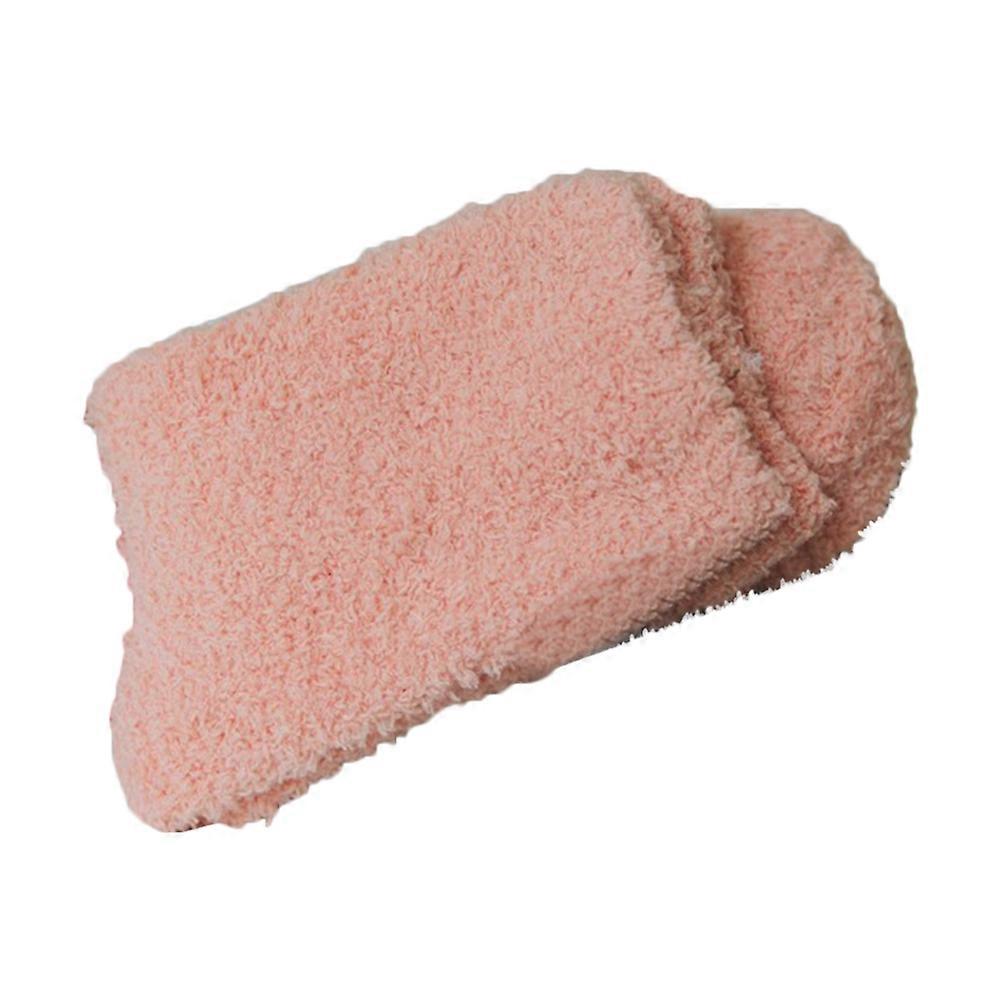 Winter Women Solid Color Thicken Warm Fluffy Cotton Middle Tube Bed Floor Socks