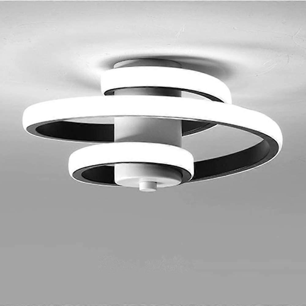 LED Ceiling Light 24W Modern Spiral Design LED Ceiling Lamp Black Metal Ceiling Lighting Fixture