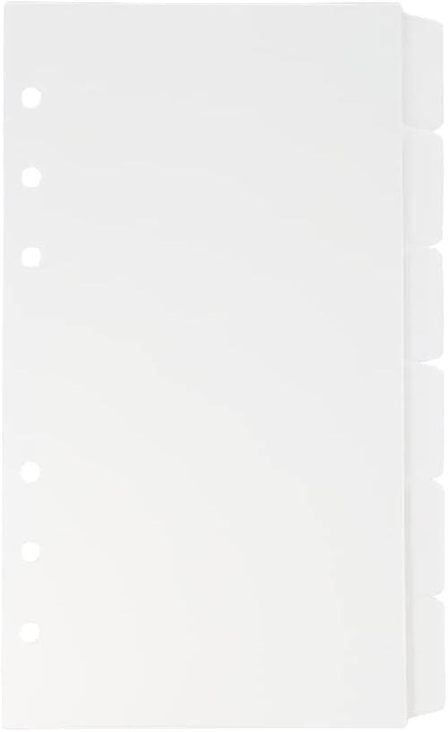 ack A5 Divisori per raccoglitore 6 linguette Linguette per raccoglitore in plastica trasparente Linguette per pianificatore Divisore per raccoglitore ad anelli rotondo Protezione per fogli (Tot A6 2Set-Frosted