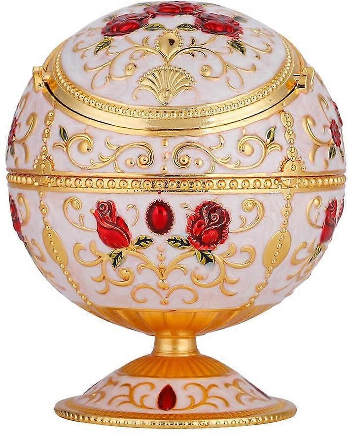 Windproof Ashtray, Portable Mini Ashtray Metal Round Ball Stamped Pattern Gift Decora