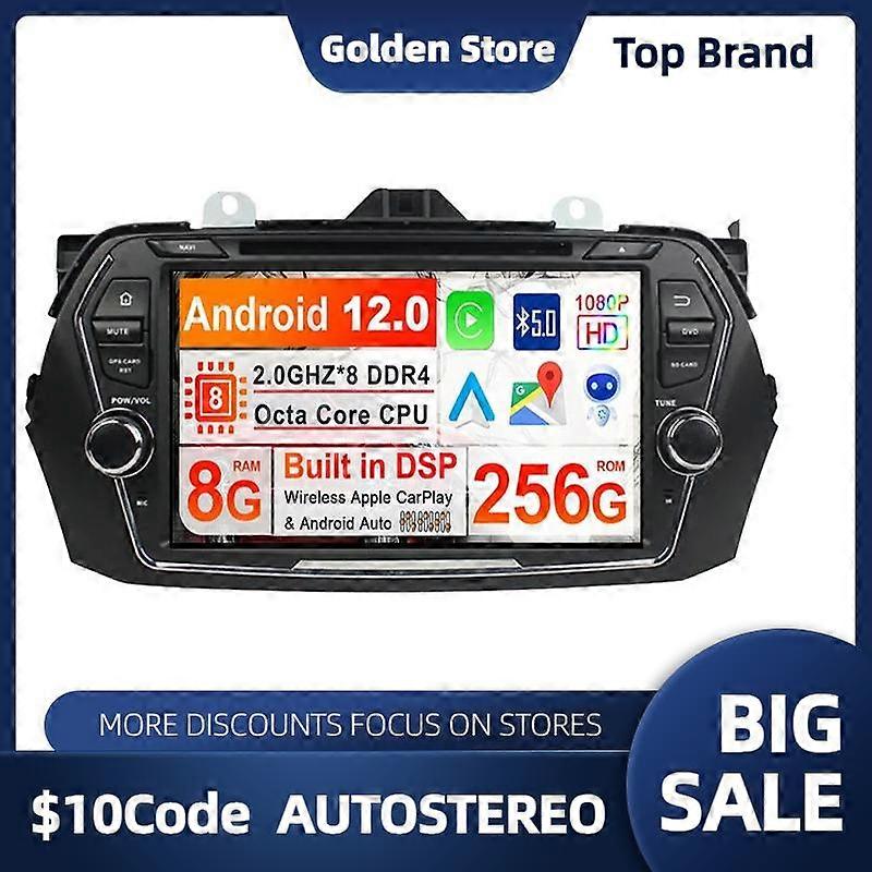 Car DVD Player Android 13.0 8+256G Multimedia Player GPS Navigation For Suzuki CIAZ Alivio 2014-2016 Auto Radio Stereo Head Unit