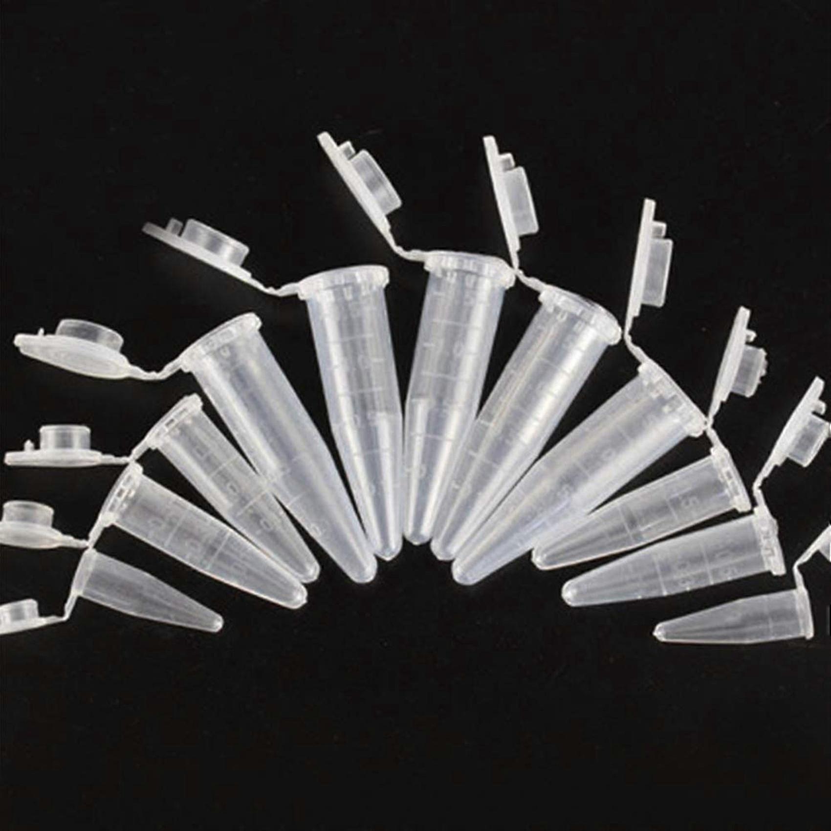 1000 Piece Mini Centrifuge Tubes 1.5ml Radiant Clear Plastic With Lid