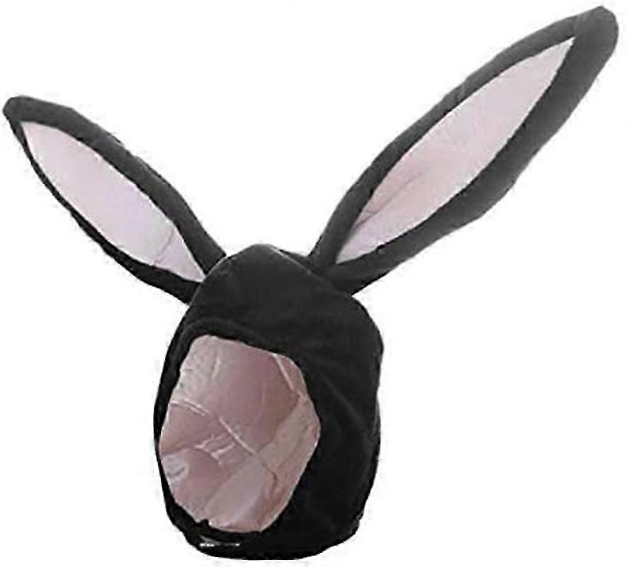 Funny Plush Rabbit Ear Hat for Women's Cosplay (Black)