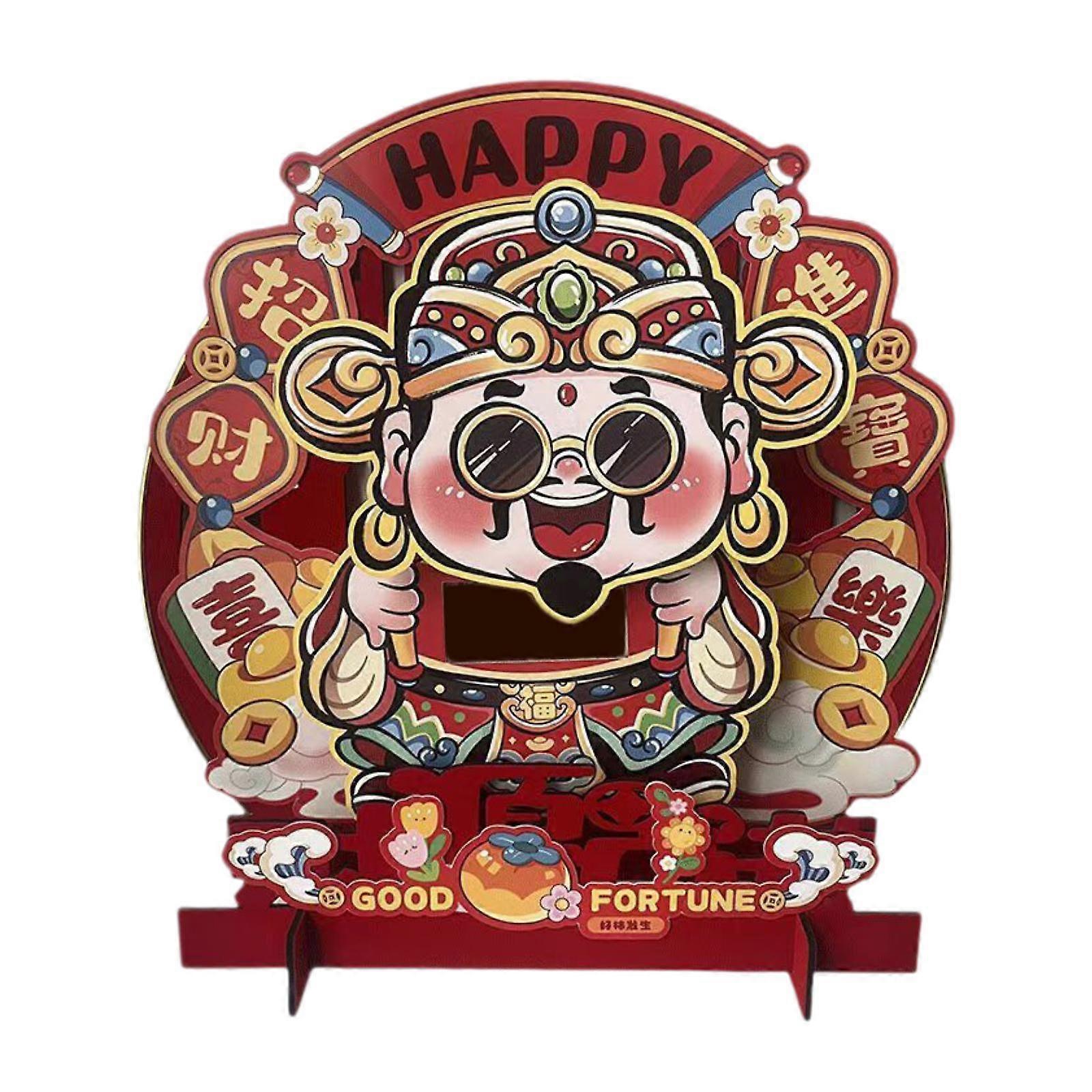 ホームオフィスの装飾のための植毛中国の不滅の人物卓上看板32x32cm