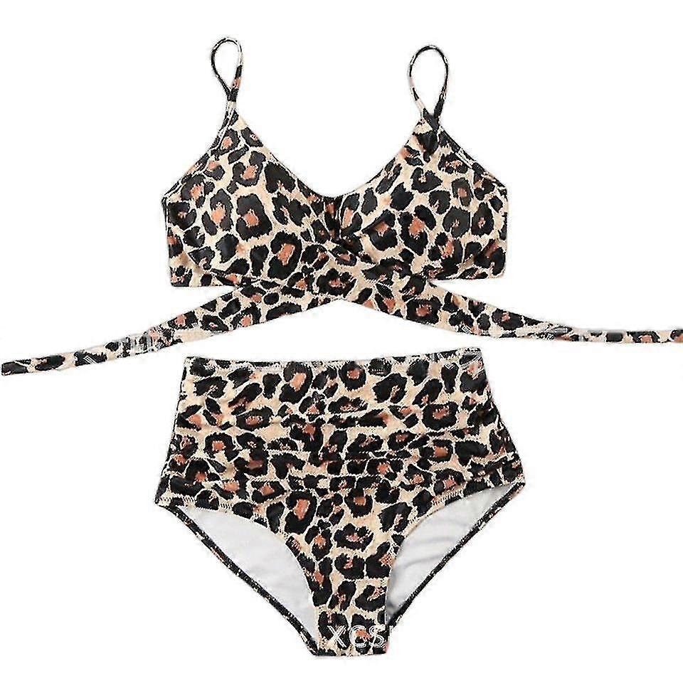 High Waist Swimsuit Leopard Print Costume