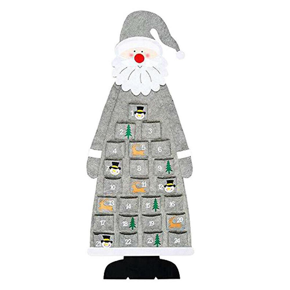 Large Felt Christmas Santa Claus Advent Calendar Pockets Xmas Decor
