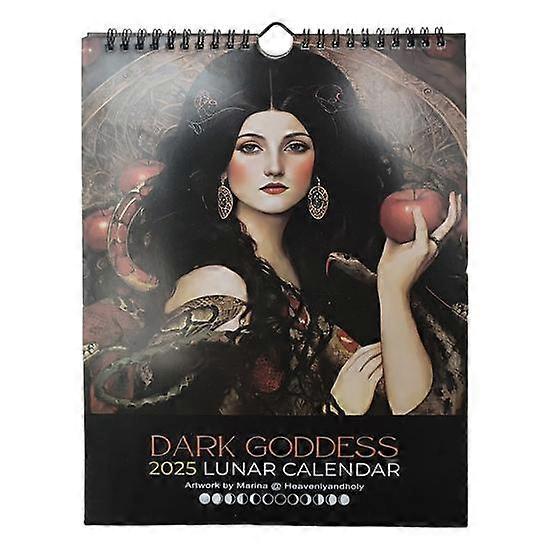 2025 Dark Goddess Calendar 12 Month Moon Lunar Phase Wall Calendar Monthly