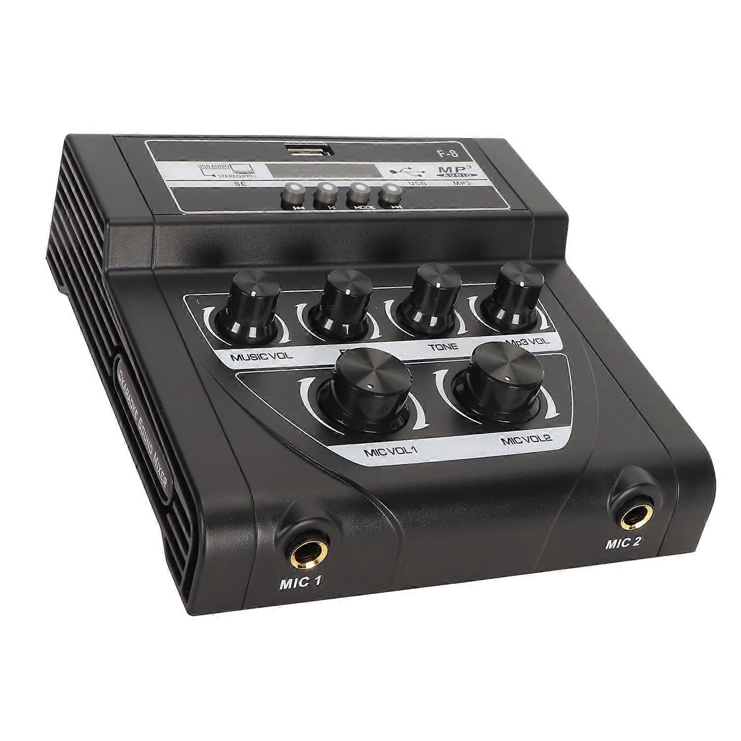 Mini Sound Mixer Portable Dual Power Supply Support Bluetooth Recording MP3 Playback Small Karaoke M