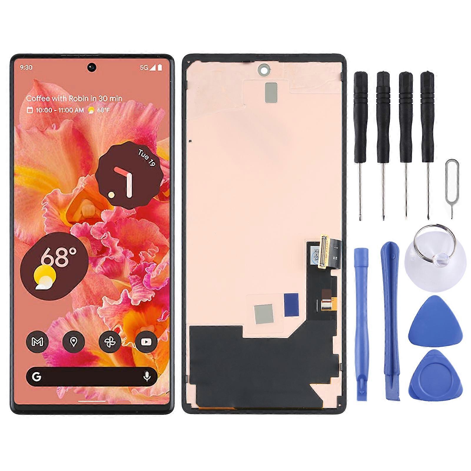 Google Pixel 6デジタイザー用の互換性のあるLCDスクリーンフレーム付きフルアセンブリ