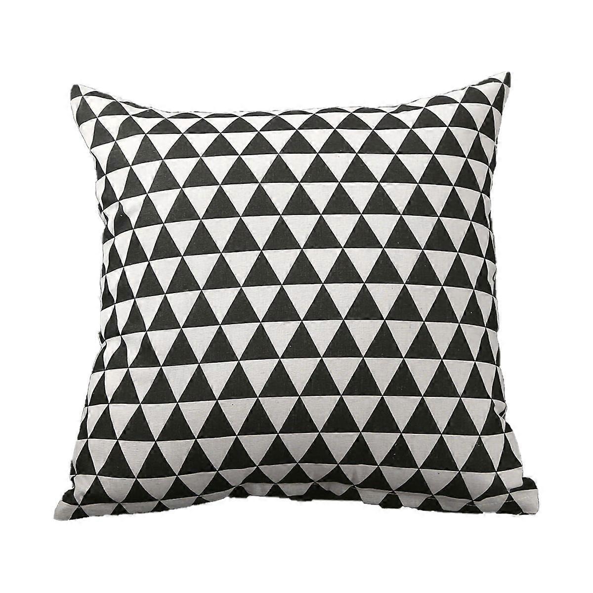 Home Pillow Case Sofa Cushion Accessories Linen Nordic Style Daily Use Home Textiles Black Triangle 40x40