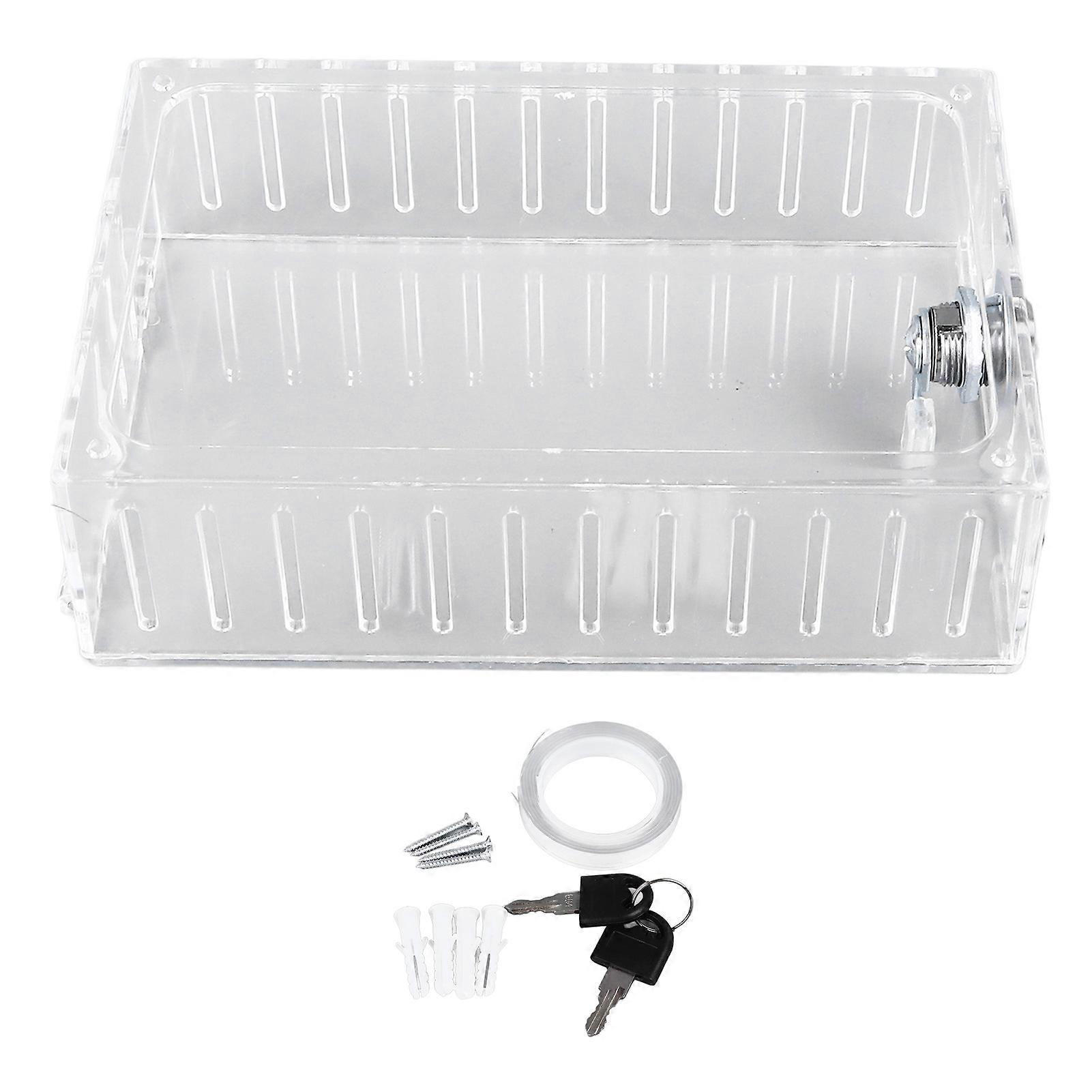 Thermostat Cover with Key, Easy to Install, Universal Clear Wall Thermostat Lock Box