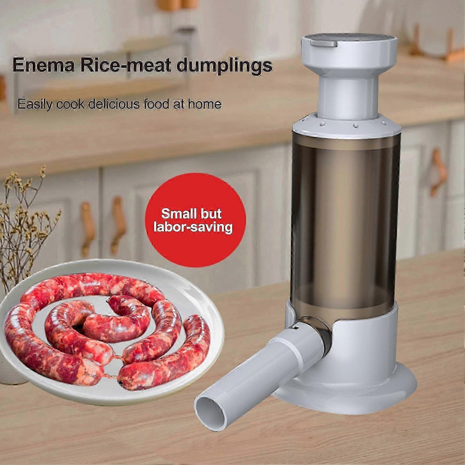 1 Set Sausage Maker Manual Sausage Stuffer Set with 4 Nozzles Easy to Use Sausage Filler for Household