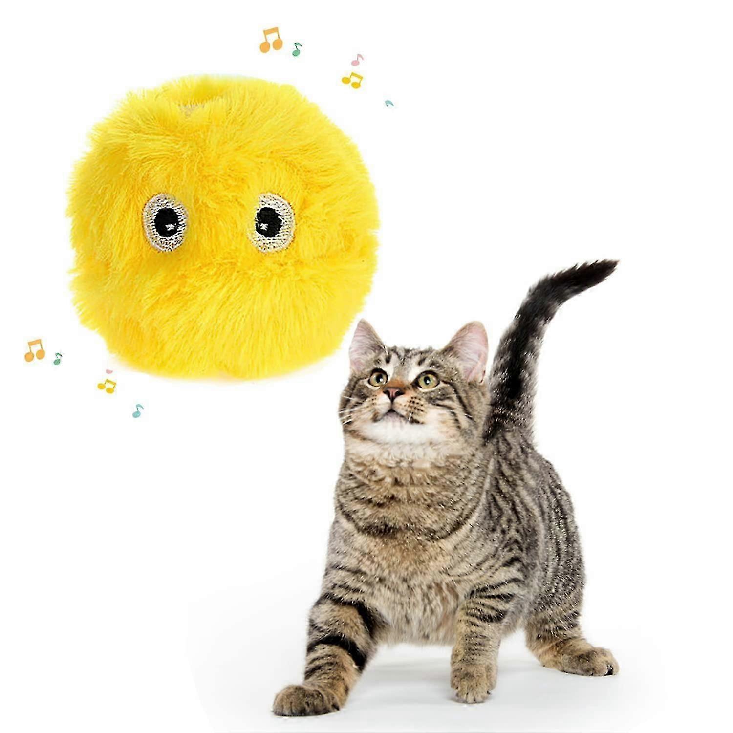 Bird Shaped Cat Toy Ball with Catnip, Realistic Interactive Cat Toy with Singing Birds, for Biting, Diversion, Chewing_SZXM