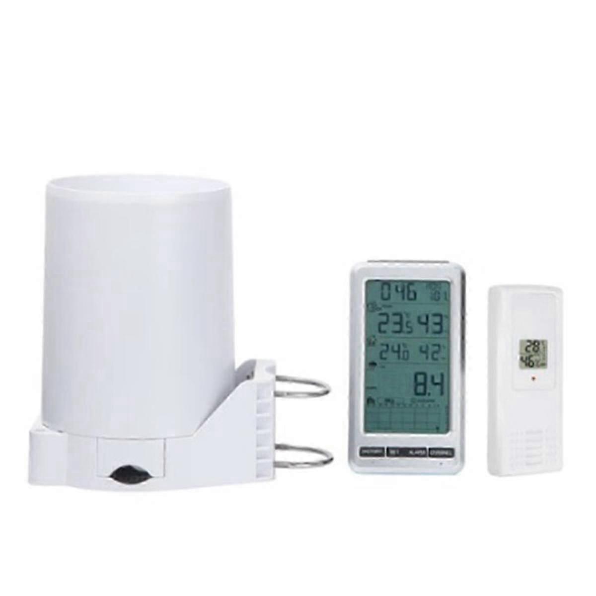 Wireless Digital Rain Gauge with Self-Emptying Collector 3-In-1 Weather Station Rainfall History Alerts EU Plug