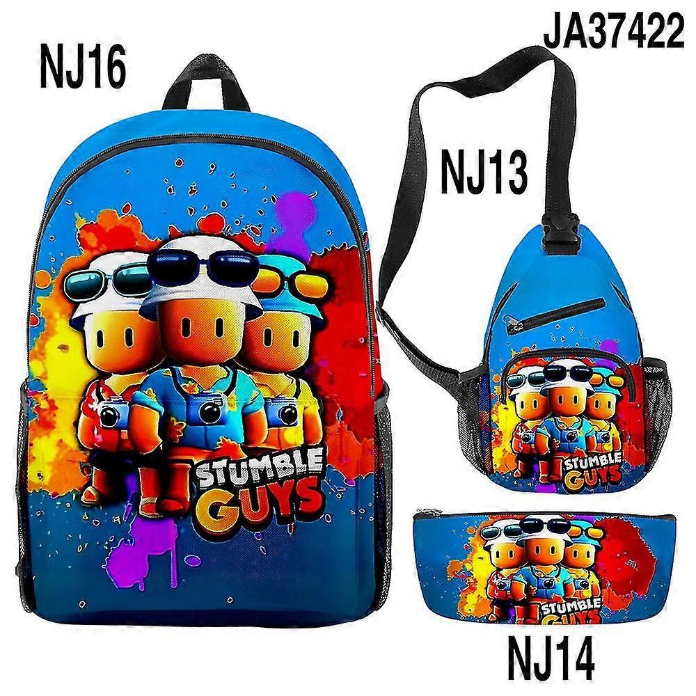 Stumble Guys Reppu Kynälaukku Laukku Kolmiosainen setti