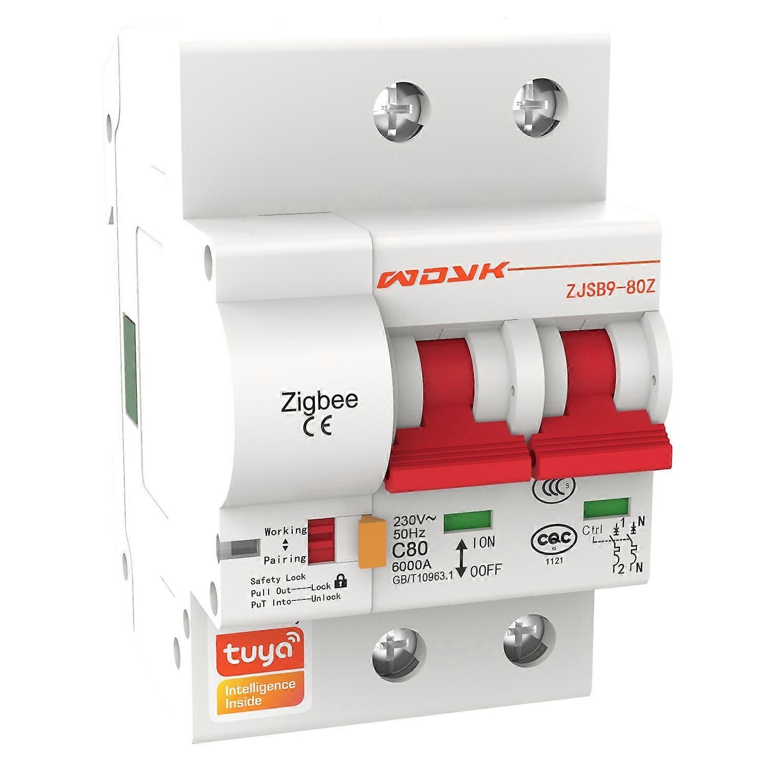 WDYK 125A 2P Tuya Zigbee Smart Circuit Breaker Remote Control Automatic Intelligent Interruptor