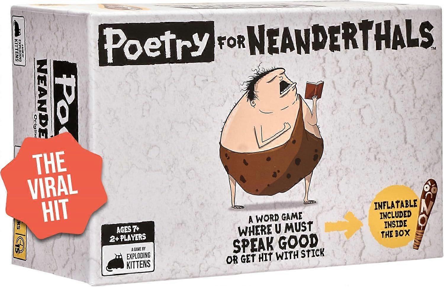 Poetry for Neanderthals - 2+ Players - Ages 7+ - Playing Time 15 Minutes - Competitive Word Guessing Game - Party Game, Family Game Night, Card Game f