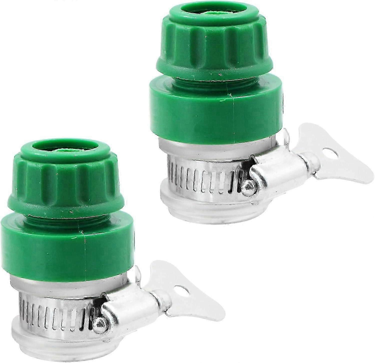 Hose Connector Threaded AdaptersUniversal Faucet Adapter Connector Garden Hose Joint Fitting, Available for Various Plumbing Devices, 2 Pieces, Green.