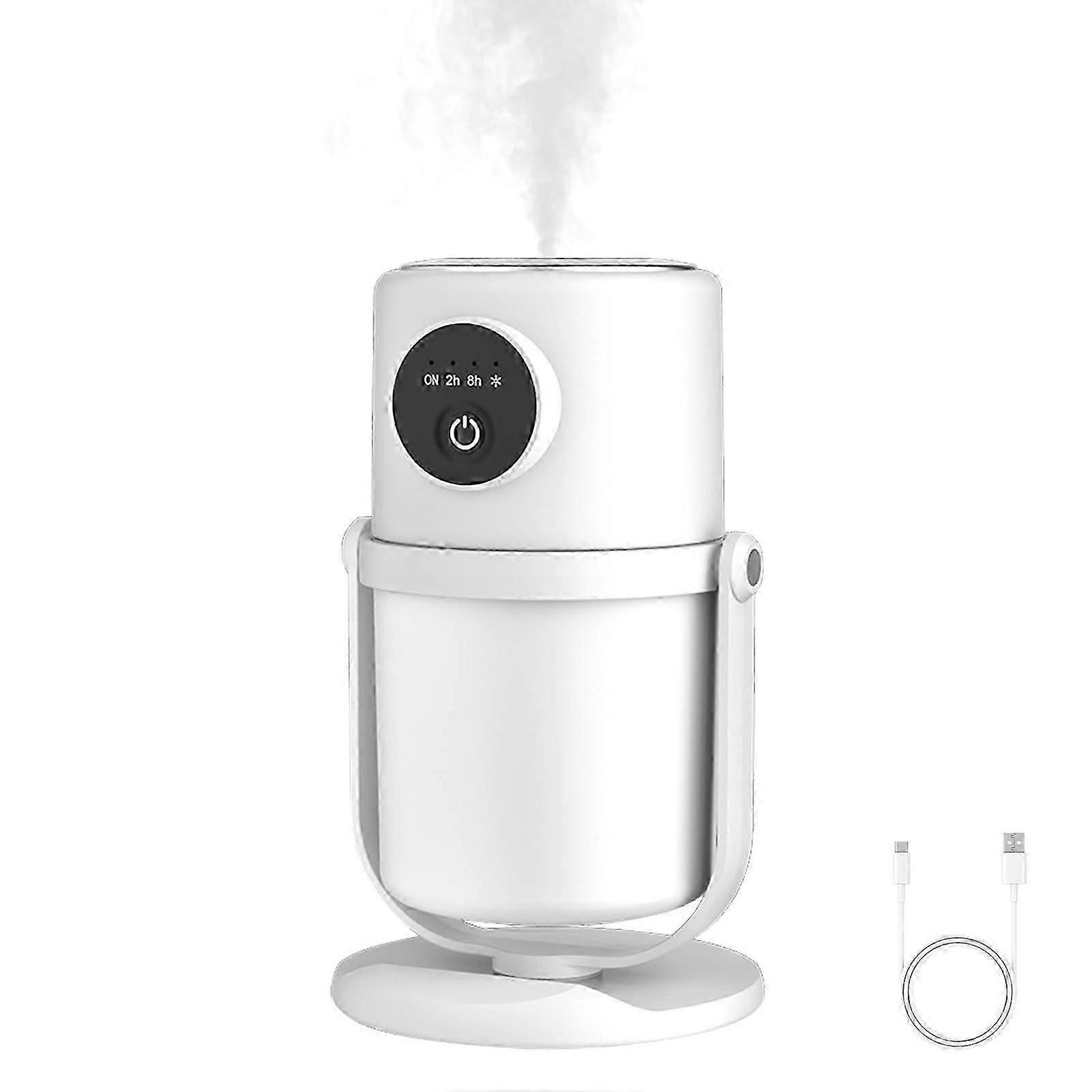 360 Rotating Humidifier with Timing Function, Cool Mist Quiet Humidifier with Ambient Light, USB Charging Humidifier