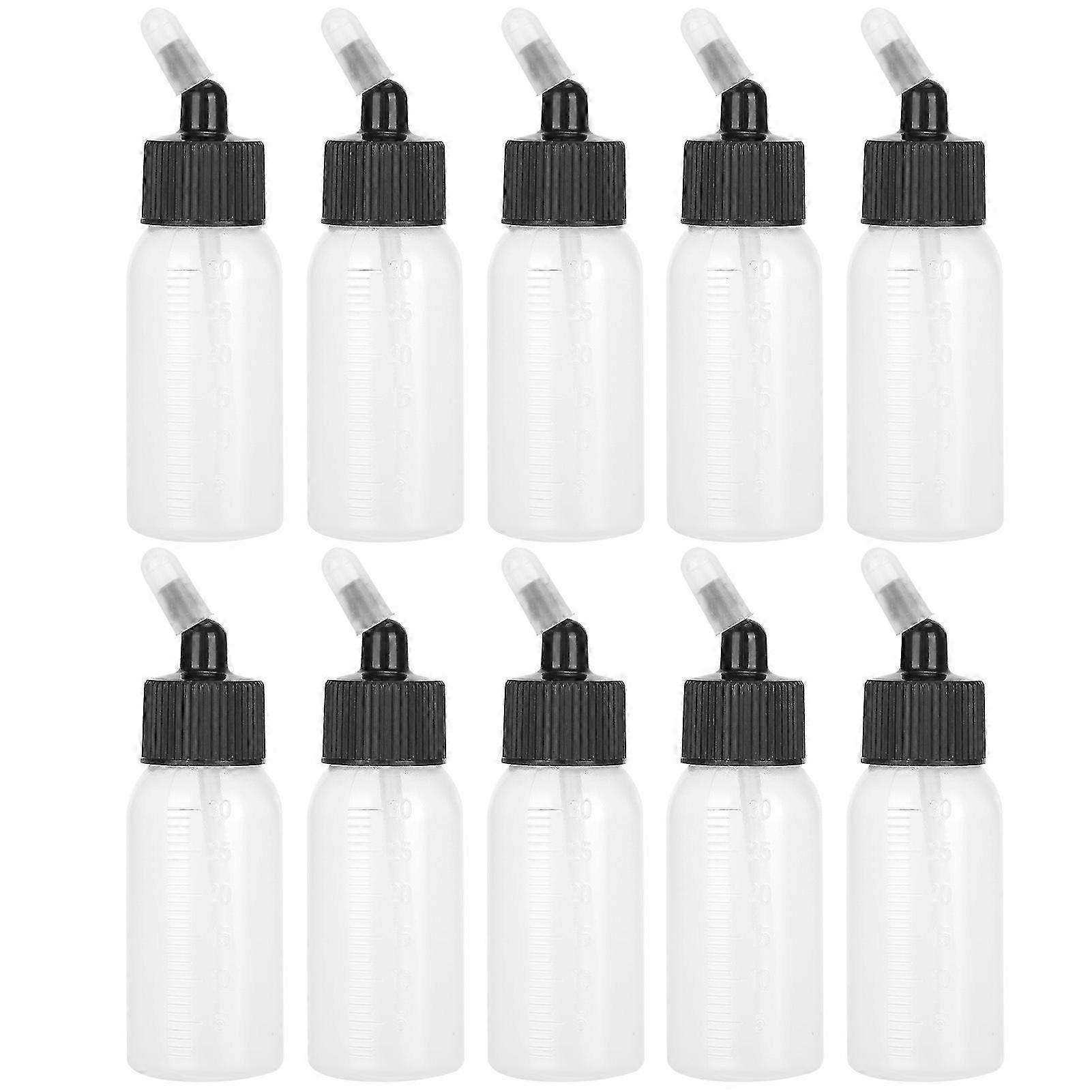 10pcs 30ml Airbrush Bottles Corrosion Resistant Pigment Container for Dual Action Siphon Spray Guns