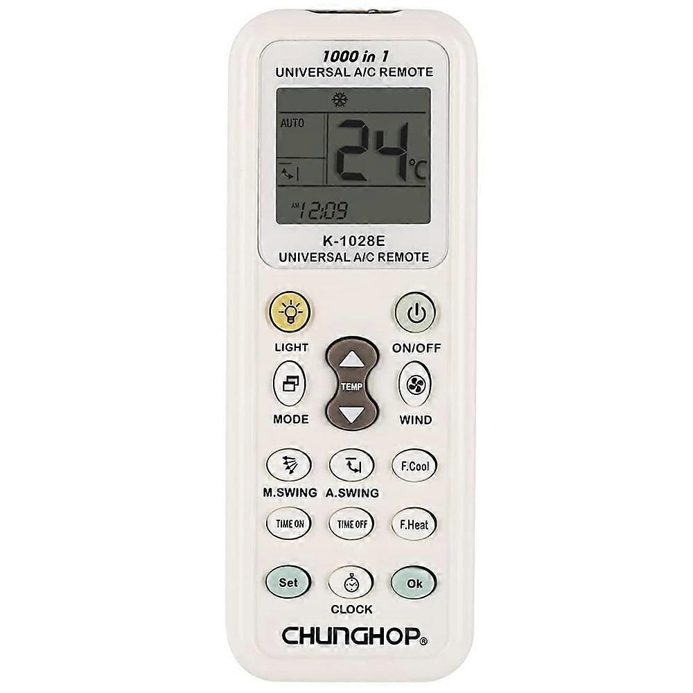 Chunghop K-1028E 1000 in 1 Universal A/C Remote Controller with Flashlight(White)