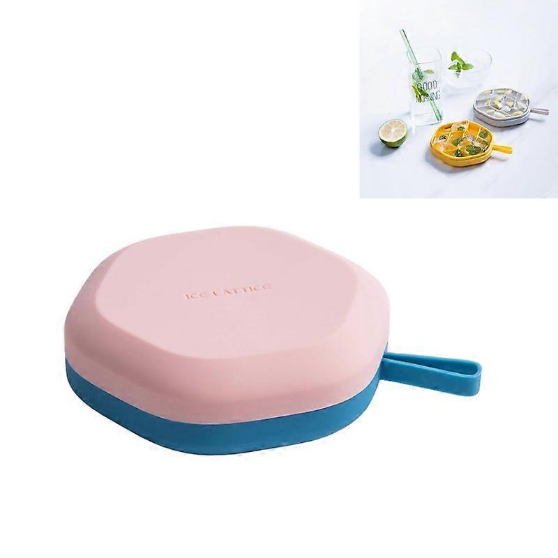 DIY Creative Hexagonal Ice Cube Mold Storage Box DIY Homemade Ice Tray Hexagonal(Red Blue)