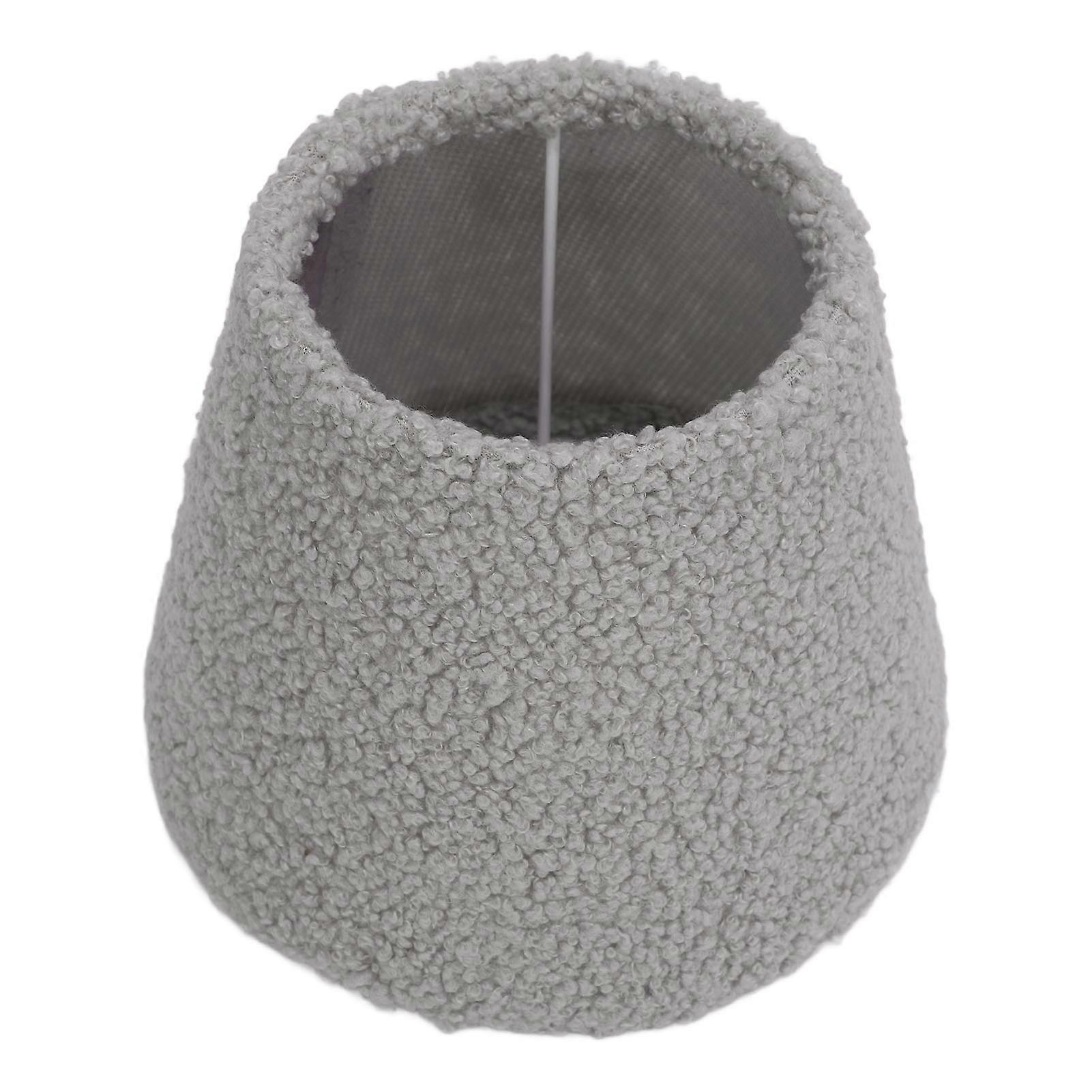 Plush Cloth Lamp Shade Replacement Decorative Soft Comfortable Cone Round Lamp Shade for E27 E14 Table Lamp Grey 