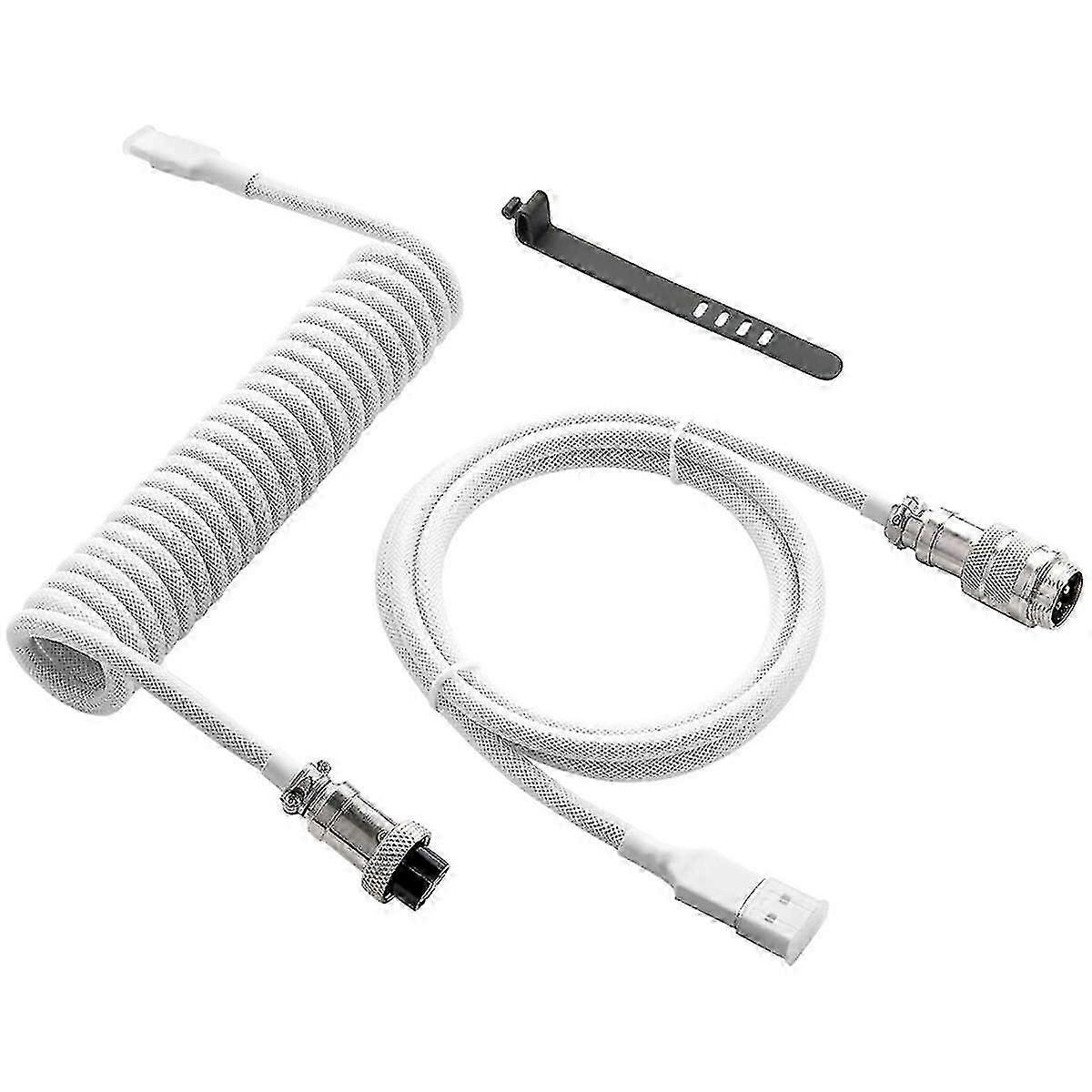 Usb Type-c Cable For Gaming Keyboards, Double Sleeved Mechanical Keyboard Cable, Mechanical Keyboard Custom Coiled Cable