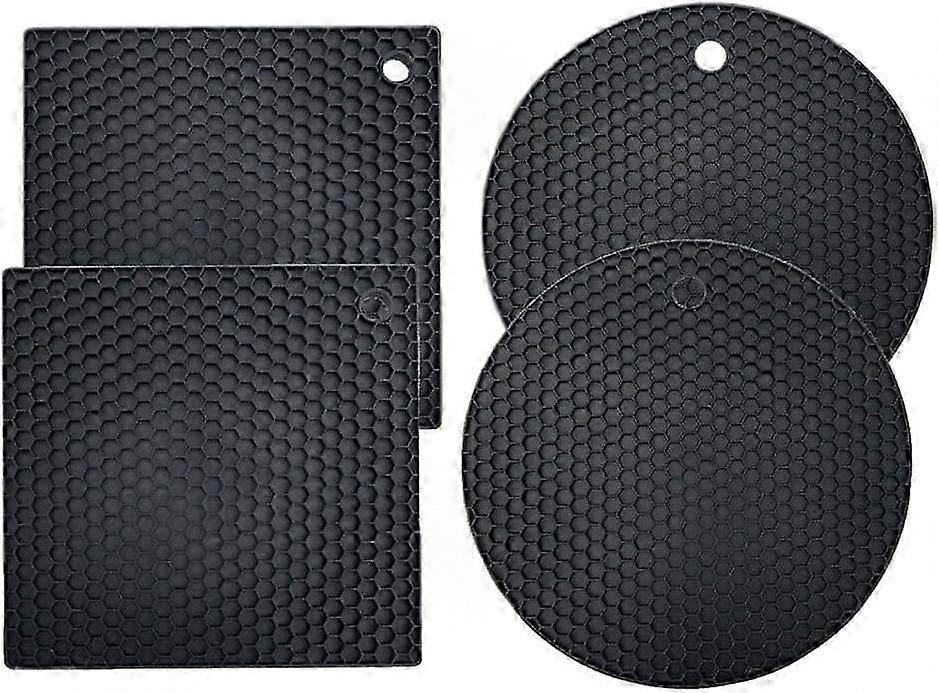 4pcs Heat Resistant Silicone Trivet, Non-Slip Honeycomb Design Cooking Mat, Withstands Up To 230��C