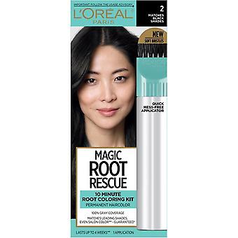 L'oreal Paris Magic Root Rescue Kit de coloración para el cabello de 10 minutos, 2 negros, 1 kit