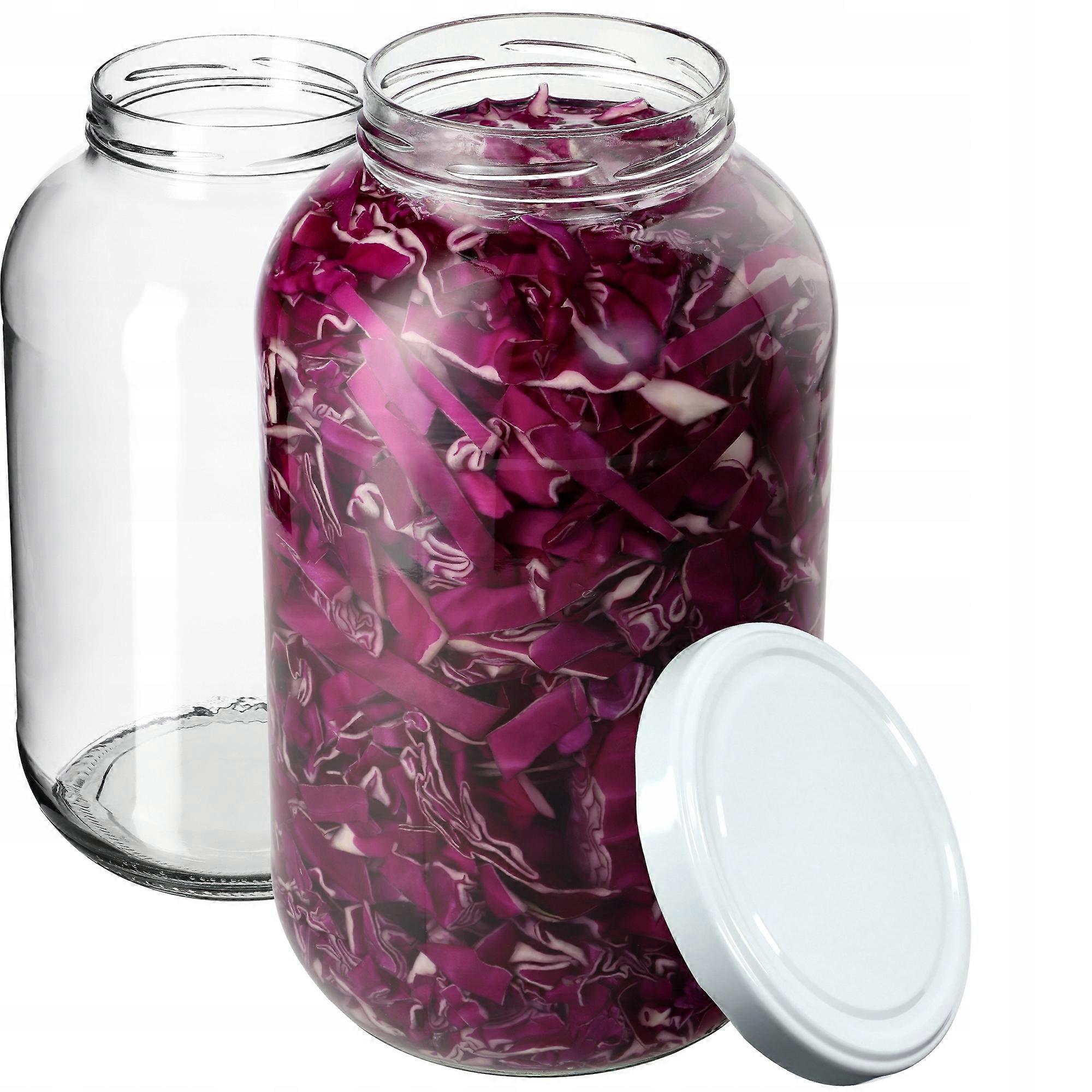 KADAX 2x Jar Glass Jar 4L Jars for Cucumber Liqueurs + Caps Fi100