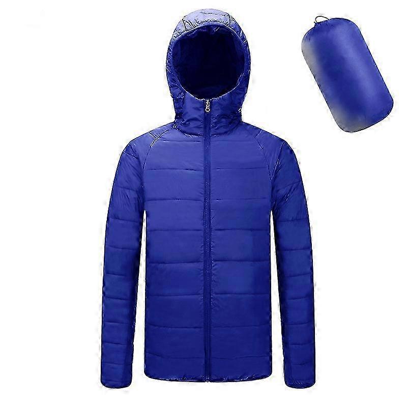 Mens Down Jacket Water-resistant Packable Hooded Puffer JacketSblue