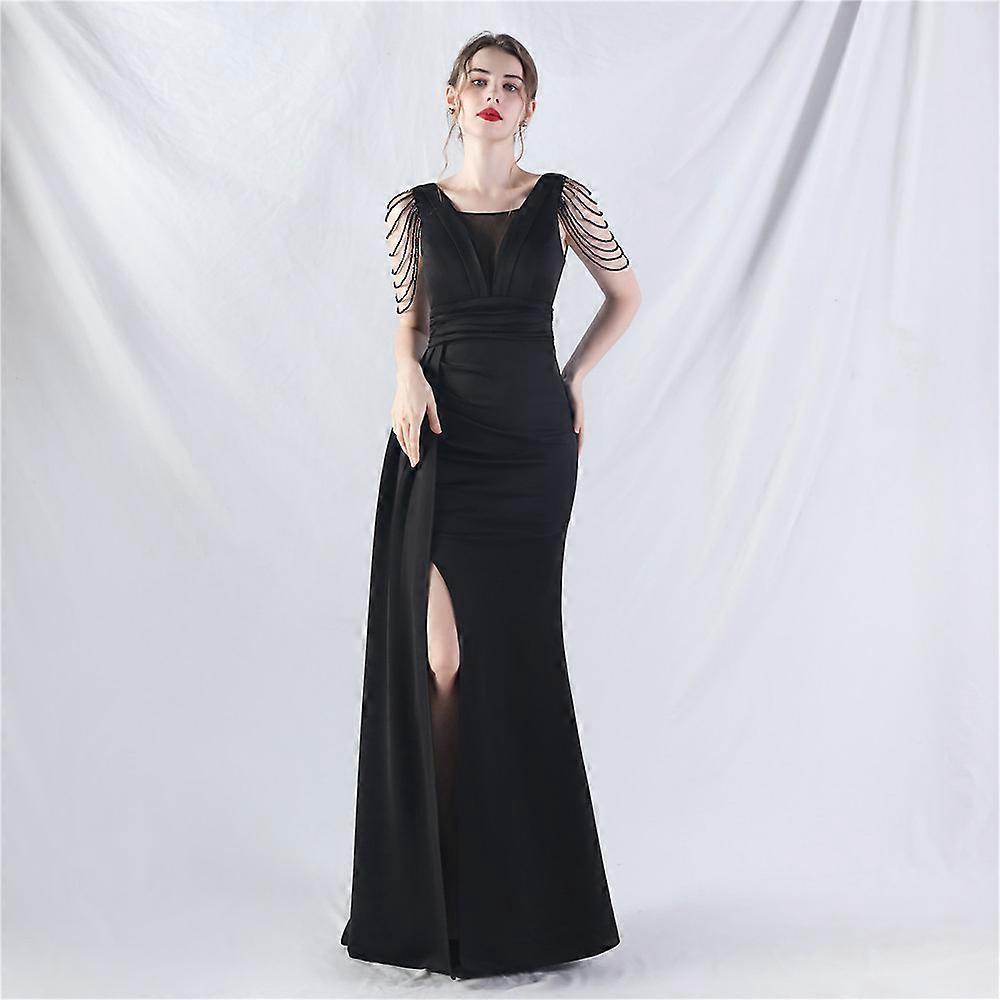Damen Abendkleid Maxikleid, Satin Pressed Craft Abendkleid
